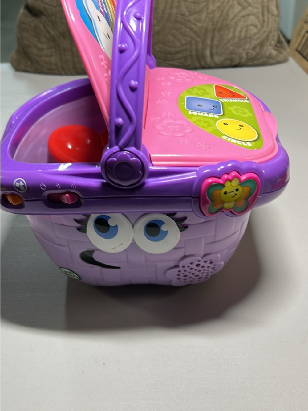 Kids Interactive Shape Learning Basket - Purple & Pink